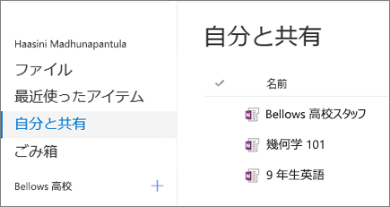 ノートブック名のスクリーンショット。