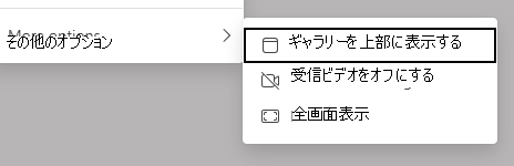 ビュー オプションのスクリーンショット。