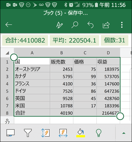 Excel によるデータ変換が完了してグリッドに表示されています。