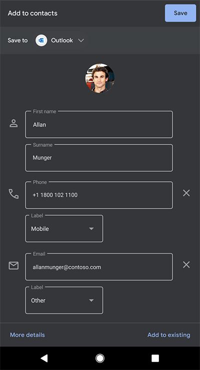 Android スマートフォンの Microsoft Lens のスクリーンショット