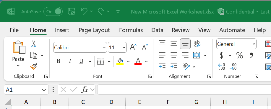 新しい Excel ファイル