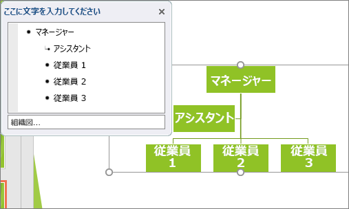 SmartArt の組織図の例