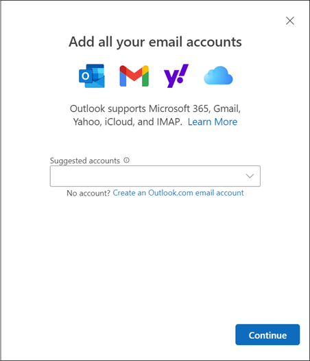 Windows 用の新しい Outlook でのアカウントの追加
