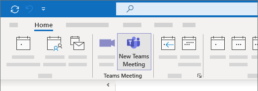 Outlook カレンダー ビューでの新しい Teams 会議の選択