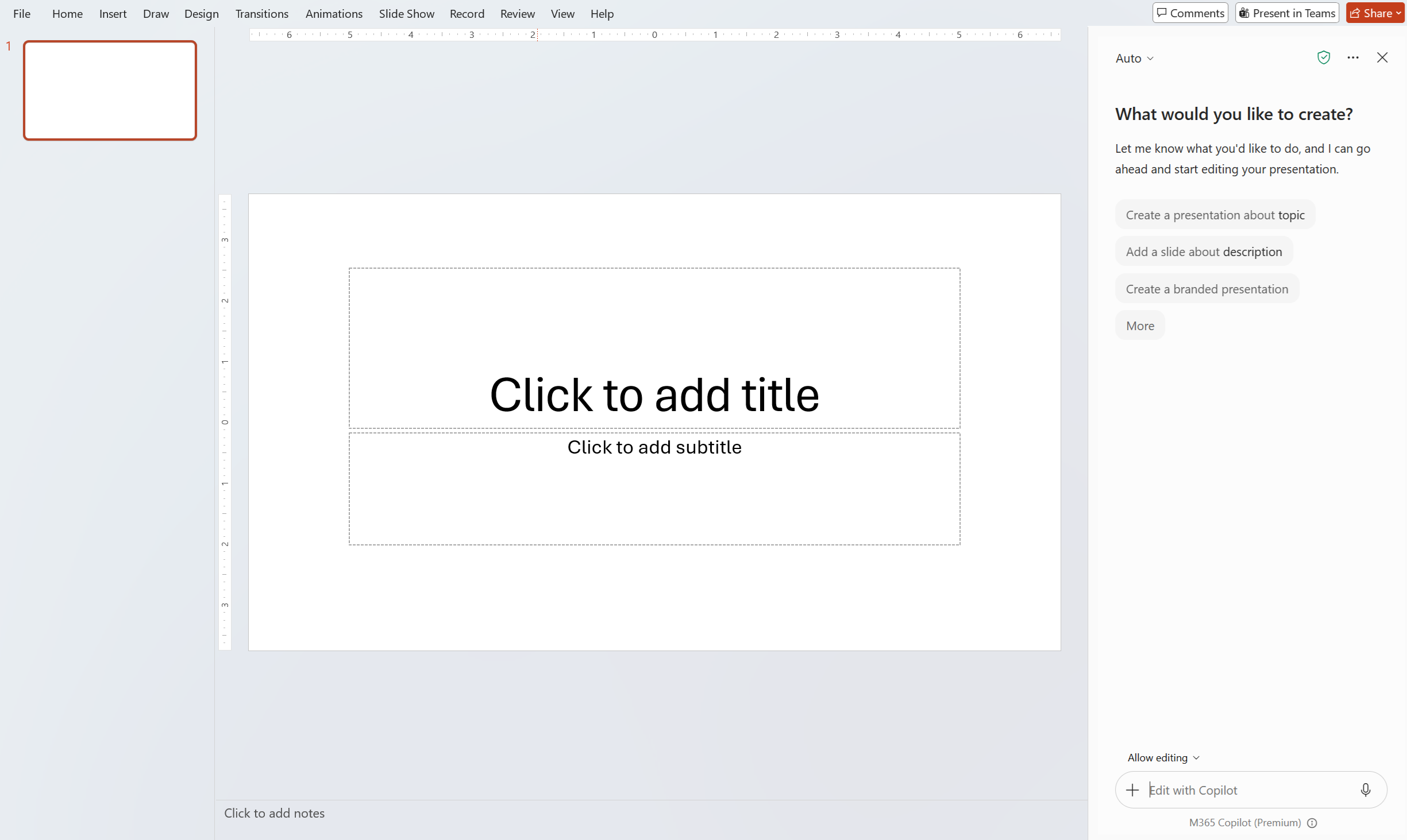 PowerPoint Copilot で UI を編集できるようにします。
