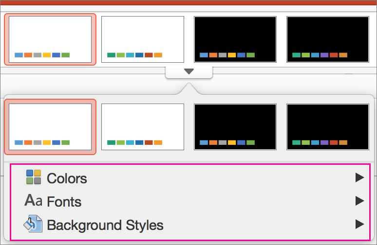 PowerPoint for Mac のバリエーション ギャラリー