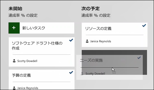 現在のスプリント ボードでタスクを移動します。