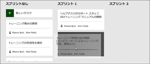 タスクをスプリントに移動します。