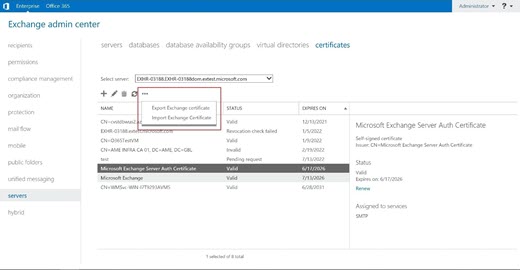 [Exchange 管理 センター] ウィンドウOffice 365スクリーンショット