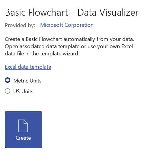 Excel データ テンプレートのスクリーンショット