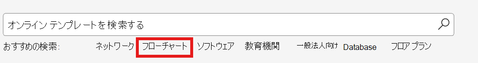 フローチャート コマンドのスクリーンショット