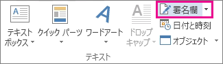[挿入] タブの [署名欄]