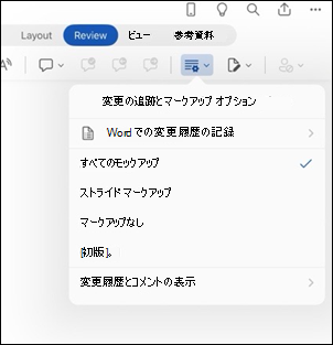 Word for iPad のマークアップ オプション