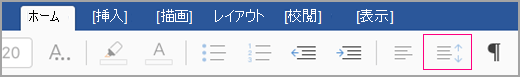 iPad の [行間] アイコン