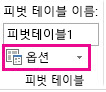 분석 탭의 옵션 단추