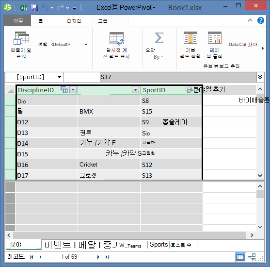 PowerPivot에서 필드 복사