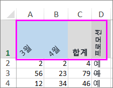 다양한 각도로 회전한 텍스트 행입니다.