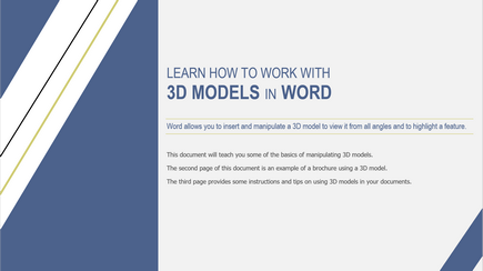 3D Word 템플릿의 스크린샷은 Word