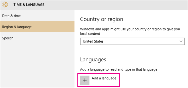 Windows 10에서 언어 추가