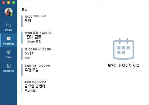 Mac용 비즈니스용 Skype 주 창