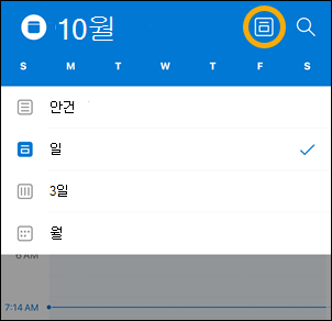 iOS Calendar 보기 단추 옵션