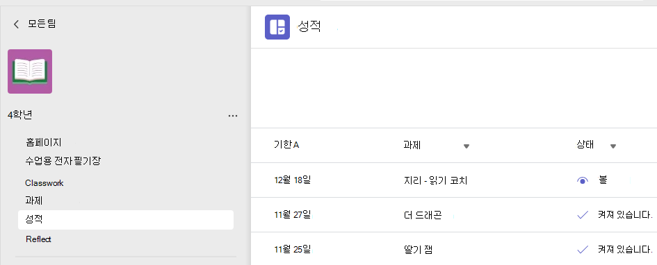 학생 성적