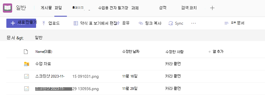 파일의 스크린샷.
