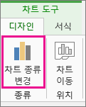 차트 종류 변경 스크린샷