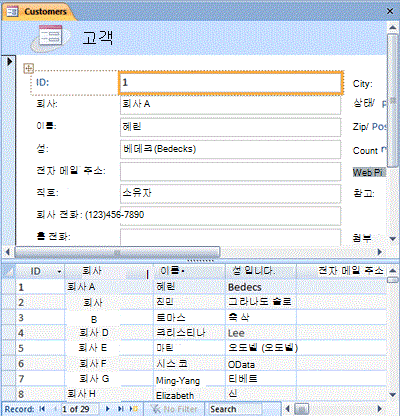 분할 양식