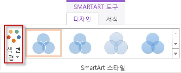 SmartArt 스타일 그룹의 색 변경 옵션