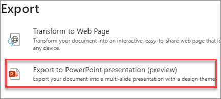 PowerPoint 프레젠테이션으로 내보내기