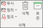 무시, 정리, 삭제, 보관
