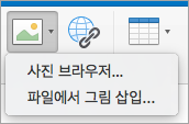 서명에 대한 이미지 삽입 옵션 표시