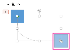 애니메이션 경로의 모서리를 끌어 크기 조정