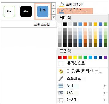 도형 윤곽선 명령