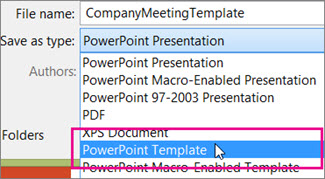PowerPoint 서식 파일로 저장