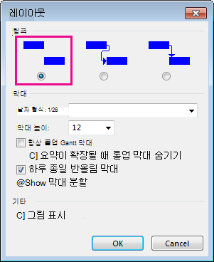 레이아웃 대화 상자