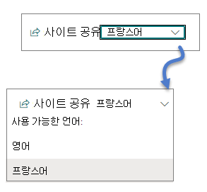 언어 드롭다운