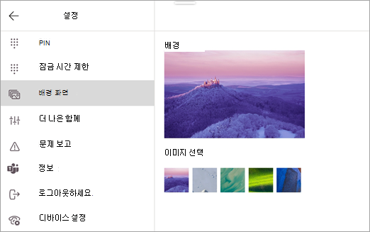 배경 화면 옵션