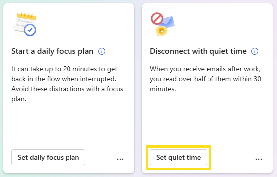Screenshot showing how to set quiet time.