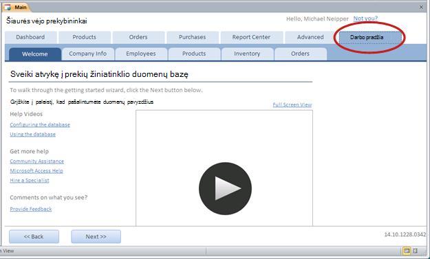 Goods Template Getting Started Tab