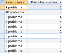 Užklausos rezultatas, rodantis žmonių skaičiaus, tenkančio vienai užklausai, skaičiavimą.