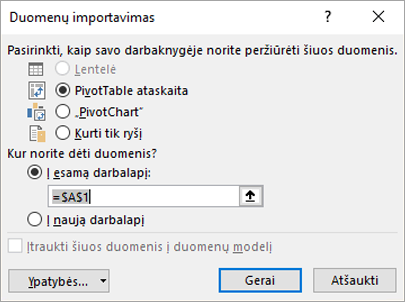 Duomenų importavimas