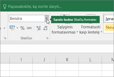 Number Format list box