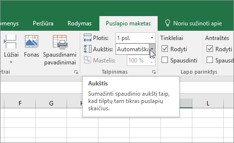 Keisti mastelį, kad tilptų