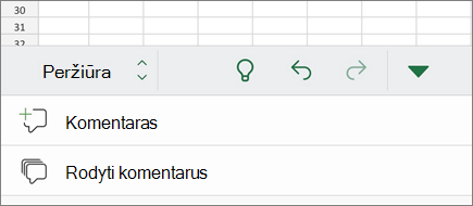 „iPhone“ submeniu Komentarai