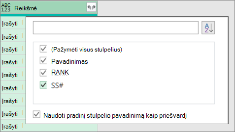 JSON įrašo išplėtimas