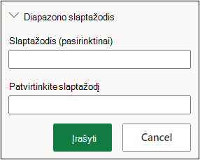 Diapazono apsaugos nustatymas