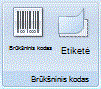 Barcode and Label commands on the Ribbon