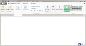 „PowerPivot“ langas